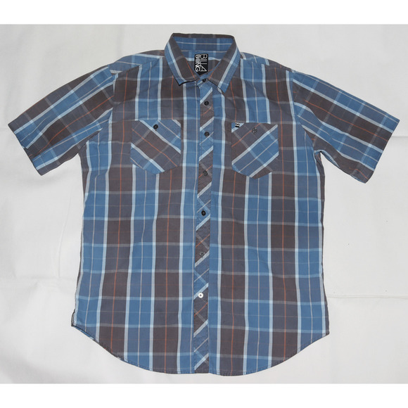 Billabong Men's Short Sleeve Button Front Pockets Cotton Blend Shirt Size XL - Picture 1 of 6